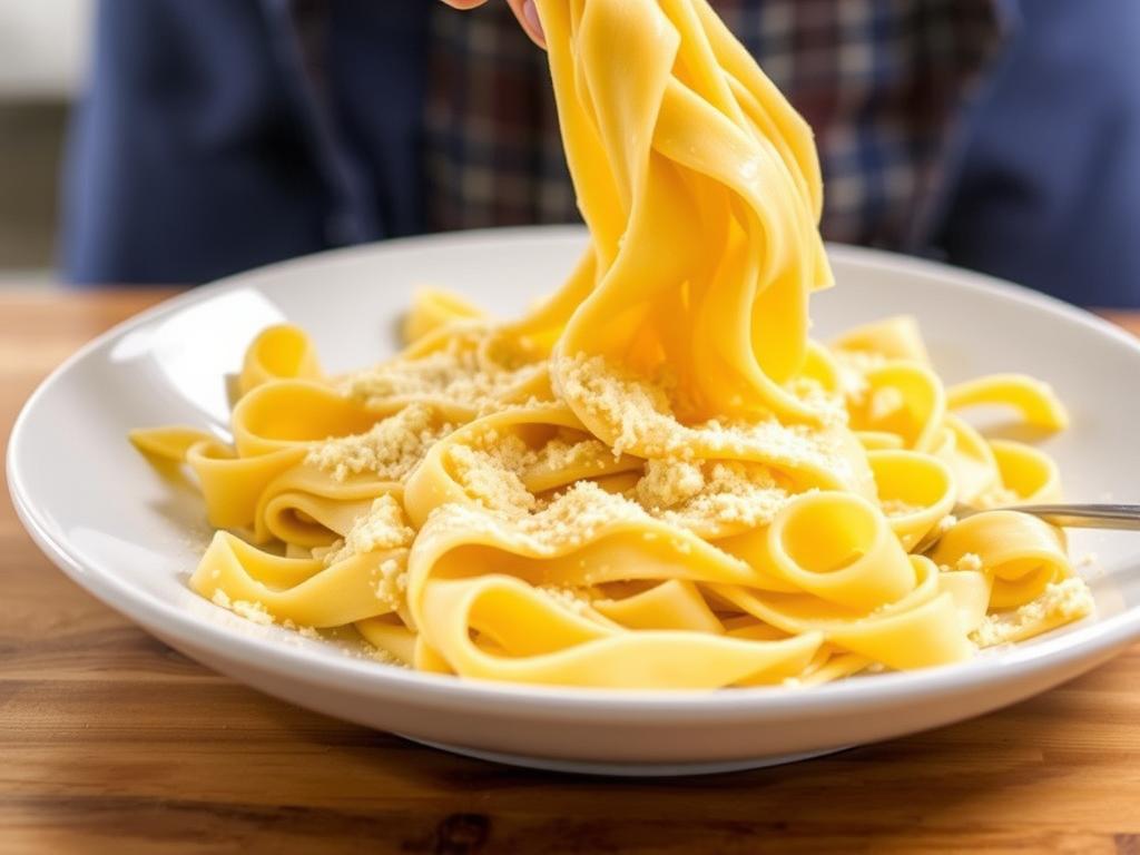 Pasta Pappardelle. Cooking Fresh Pappardelle