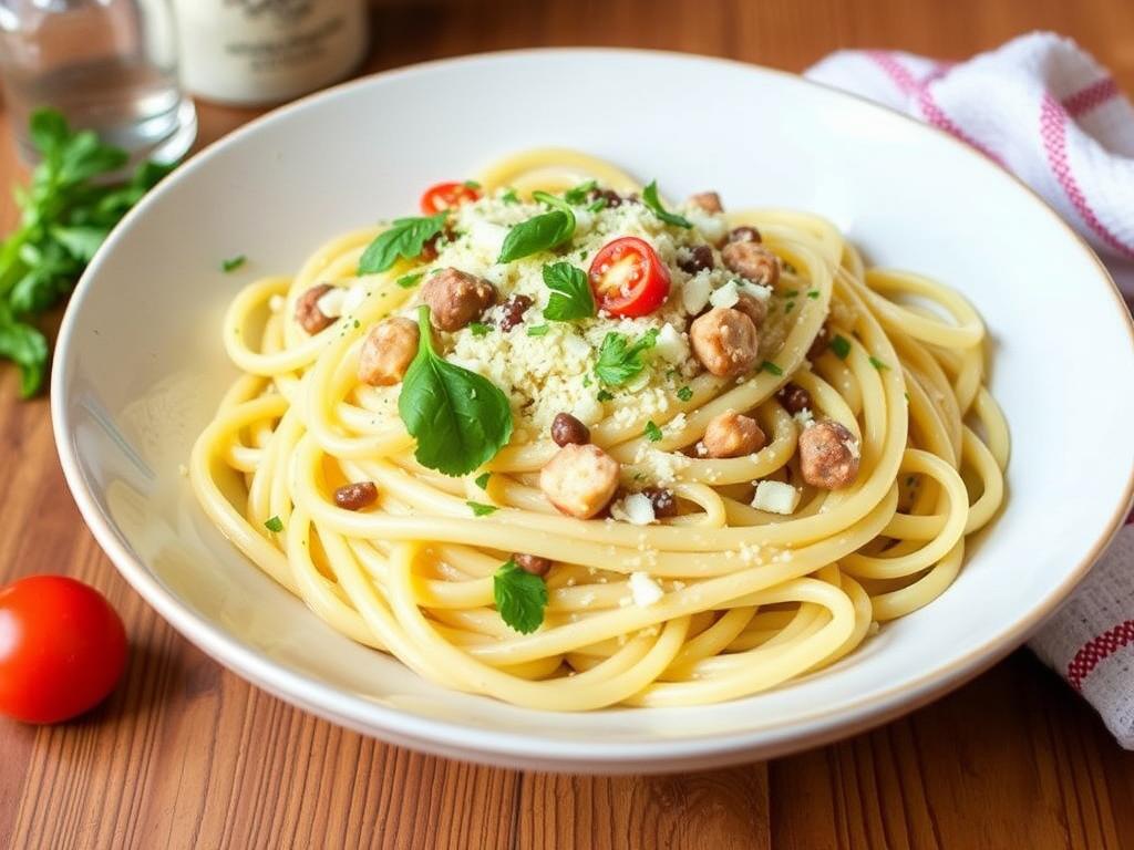 Pasta Carbonara. Essential Ingredients for Cooking Perfect Pasta Carbonara