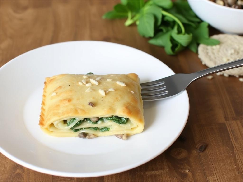 Pasta Tortiglioni. 2. Creamy Mushroom and Spinach Tortiglioni Bake