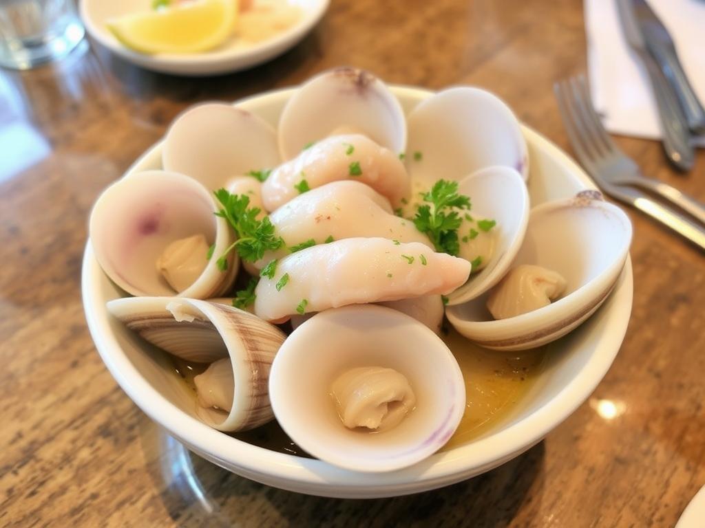 Clams. 5. Geoduck Sashimi