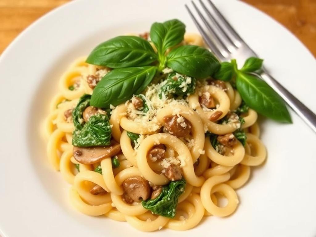 Pasta Fusilli. 2. Creamy Mushroom and Spinach Fusilli Pasta Fusilli. 2. Creamy Mushroom and Spinach Fusilli