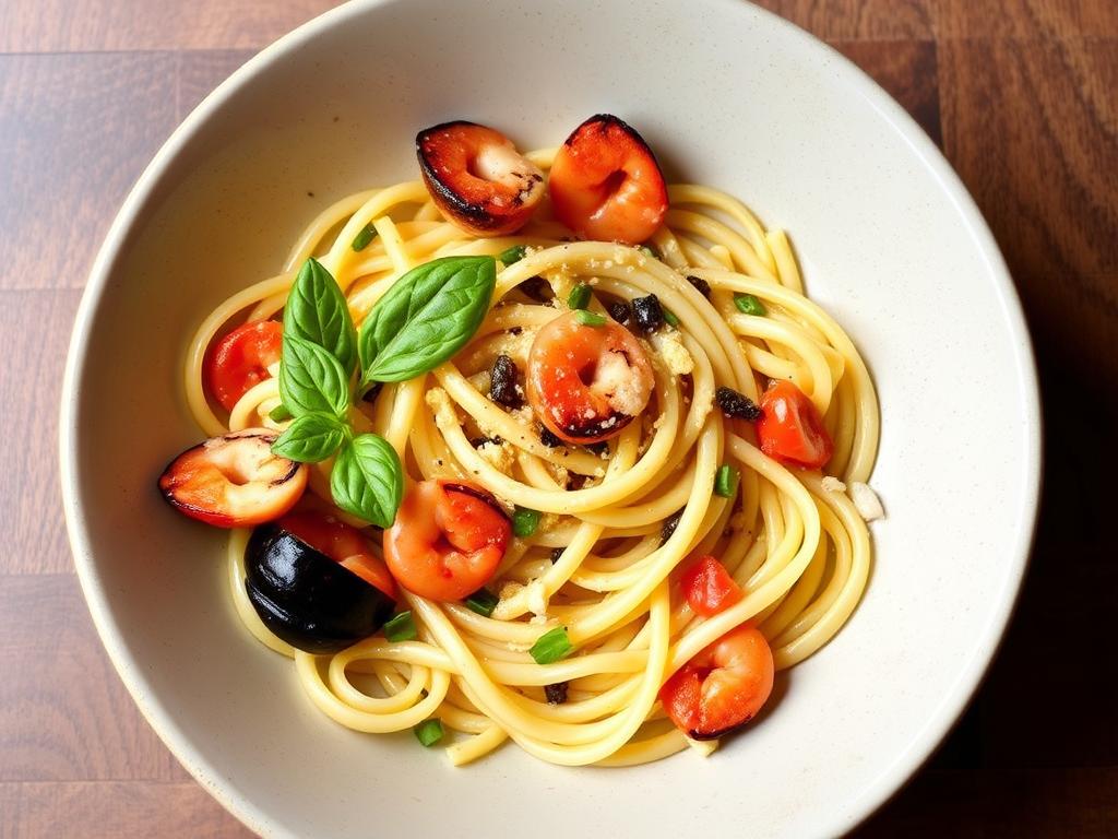 Pasta Tagliatelle. Seafood Tagliatelle Pasta Tagliatelle. Seafood Tagliatelle