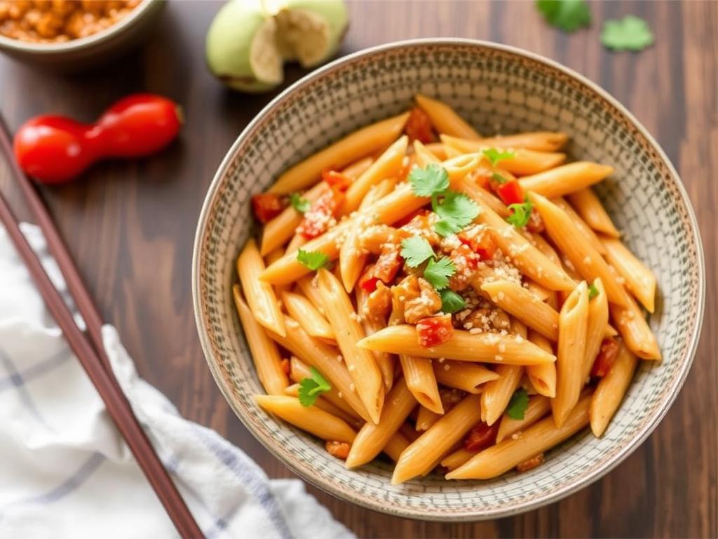 Pasta Penne. 2. Spicy Penne with Thai Peanut Sauce Pasta Penne. 2. Spicy Penne with Thai Peanut Sauce