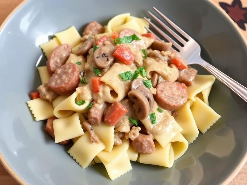 Pasta Cavatelli. 3. Cavatelli with Sausage and Creamy Mushroom Sauce Pasta Cavatelli. 3. Cavatelli with Sausage and Creamy Mushroom Sauce
