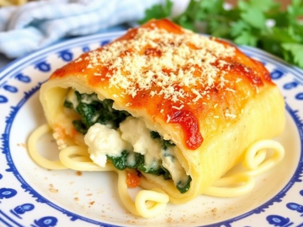 Pasta Campanello. 3. Baked Campanello with Ricotta and Spinach Filling