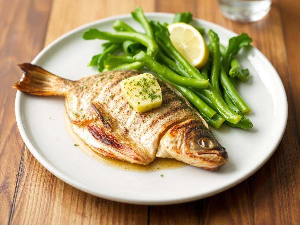 Croaker fish. 1. Grilled Croaker with Lemon-Herb Butter