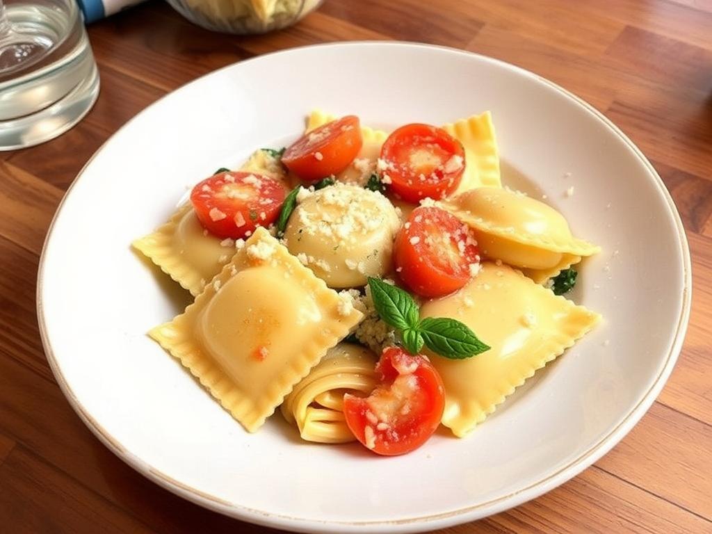 Pasta Ravioli. Seafood Ravioli