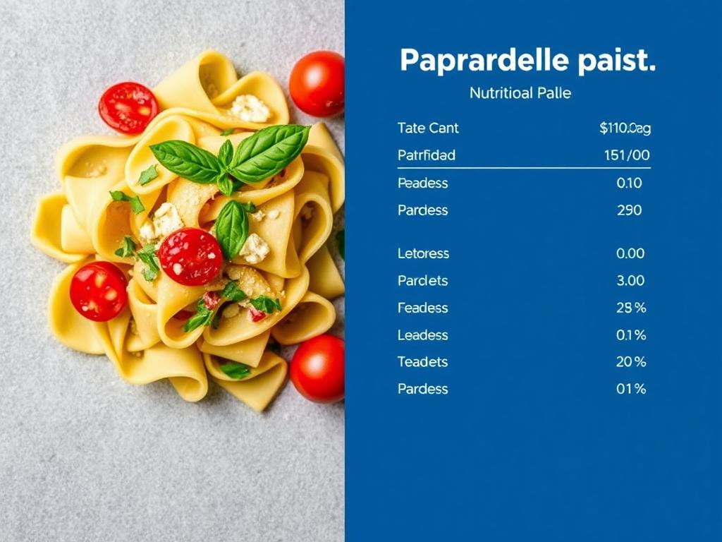 Pasta Pappardelle. Nutritional Value of Pasta Pappardelle