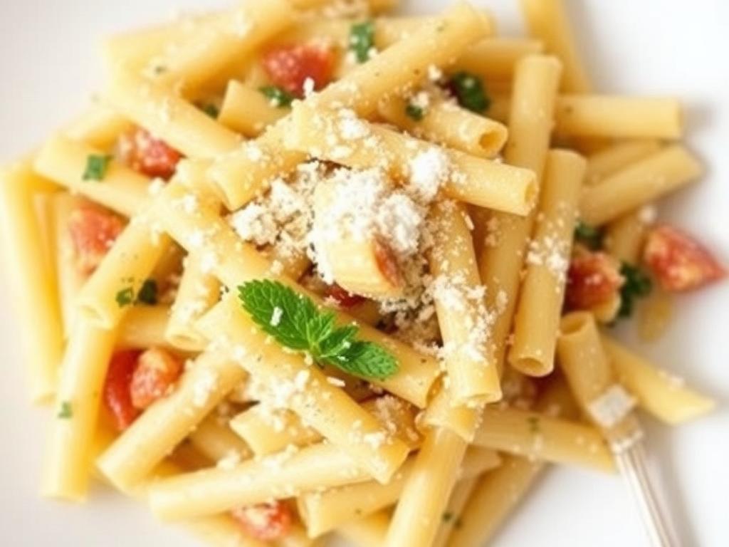 Pasta Ziti. 2. Ziti with Garlic and Olive Oil (Aglio e Olio Twist)