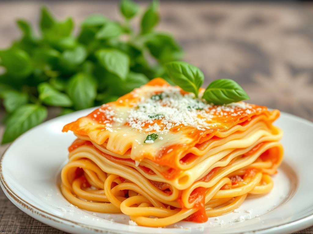 Pasta Lasagnette. International Fusion