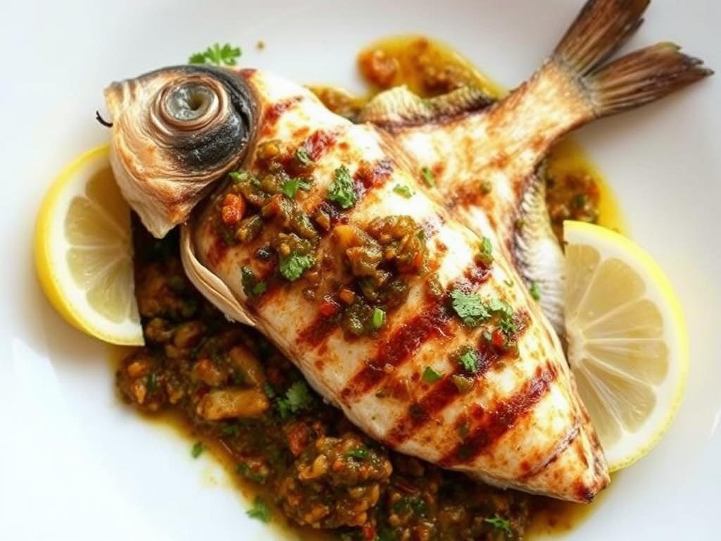 Mullet. 5. Grilled Mullet with Chermoula (North Africa)