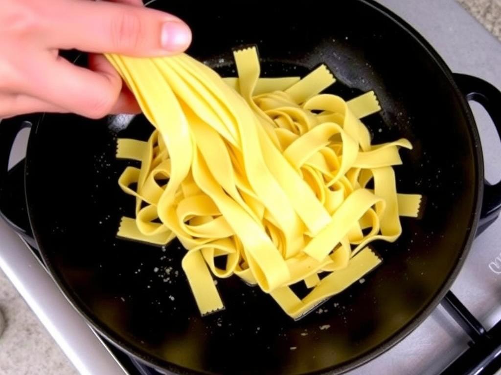 Pasta Pappardelle. Cooking Dried Pappardelle
