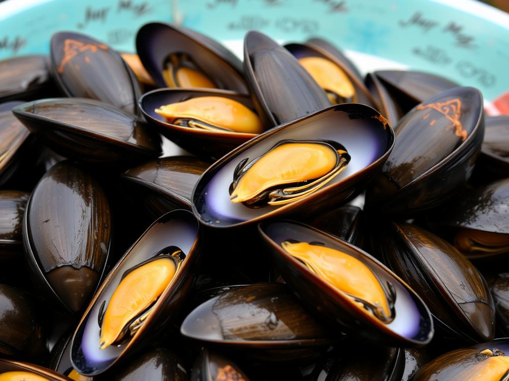 Mussels. Green-Lipped Mussel (Perna canaliculus)