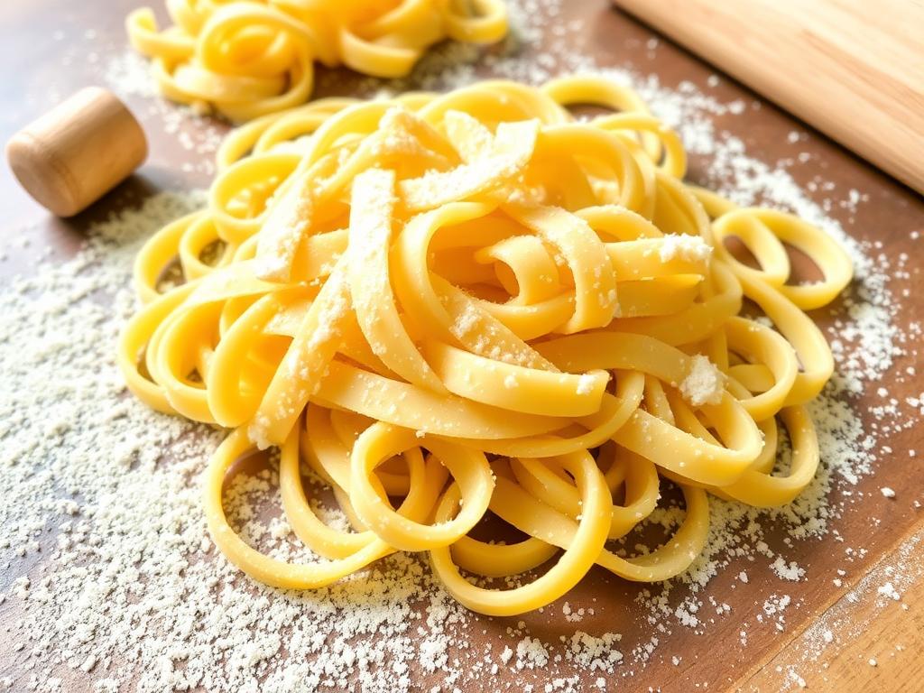 Pasta Pappardelle Ricci. Rolling and Cutting