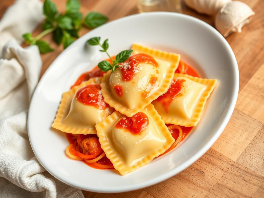 Pasta Ravioli. Classic Cheese Ravioli