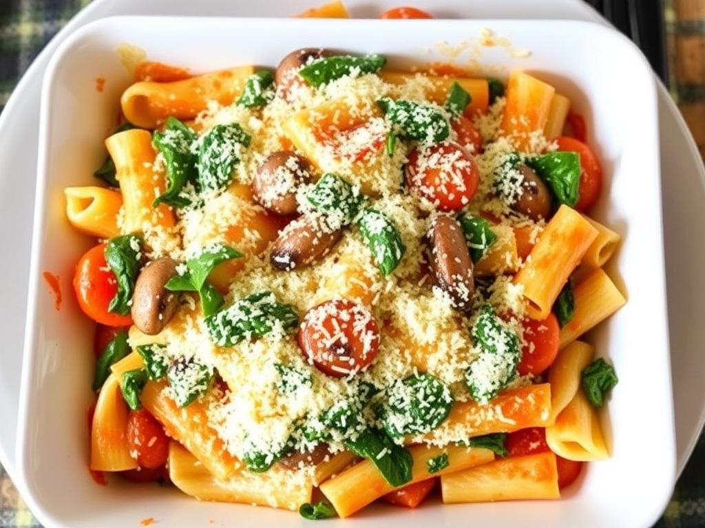 Pasta Ziti. 3. Vegetarian Baked Ziti with Spinach and Mushrooms