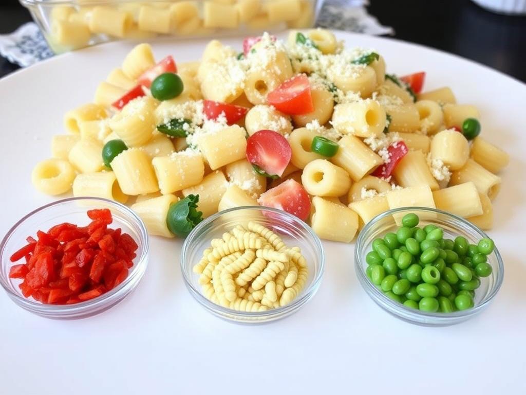 Pasta Cavatappi. Vegetable Enhancements