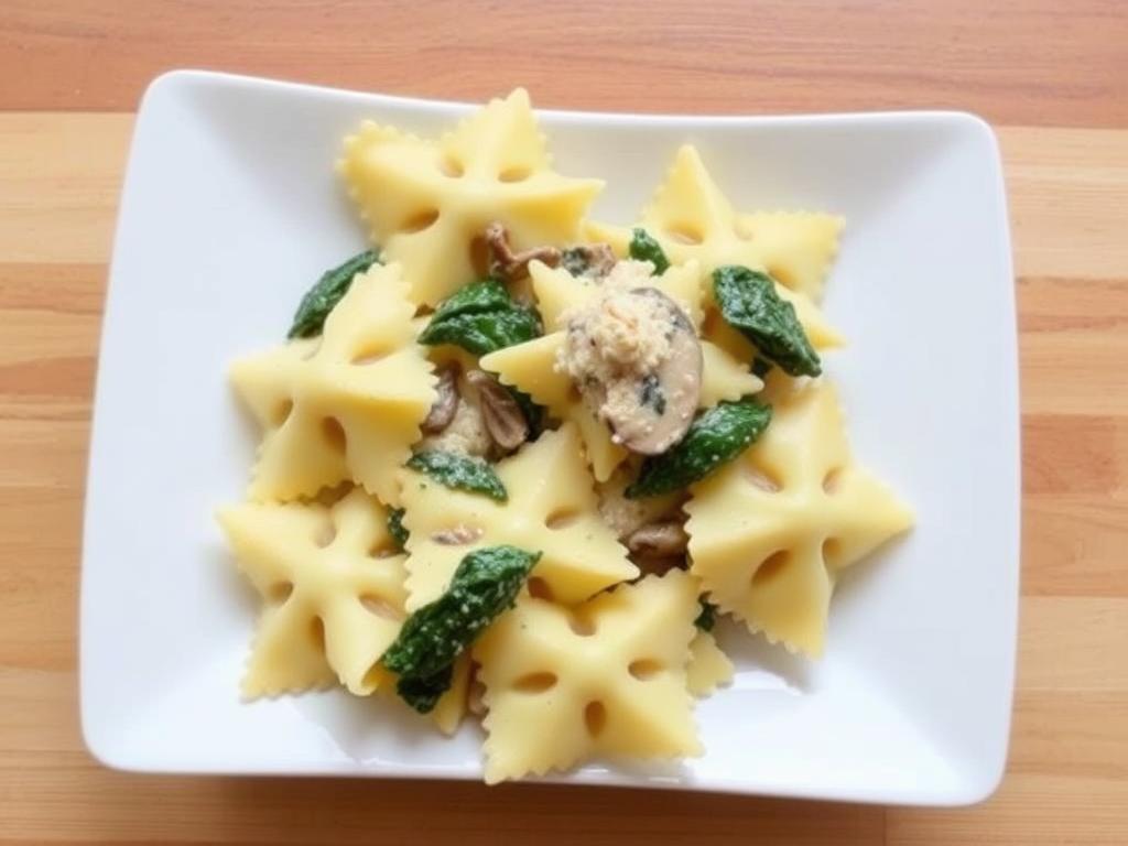 Pasta Farfalle or butterfly pasta. 2. Creamy Mushroom and Spinach Farfalle Pasta Farfalle or butterfly pasta. 2. Creamy Mushroom and Spinach Farfalle