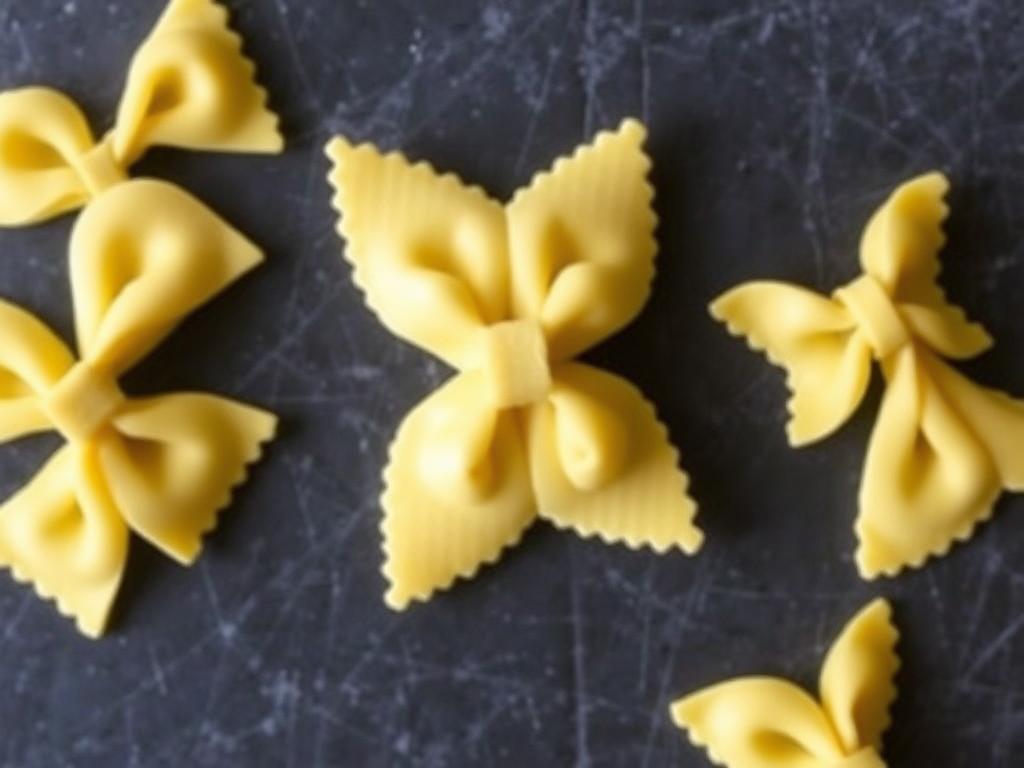 Pasta Farfalle or butterfly pasta. The Chef’s Table: Author’s Varieties of Pasta Farfalle from Culinary Artists Pasta Farfalle or butterfly pasta. The Chef’s Table: Author’s Varieties of Pasta Farfalle from Culinary Artists