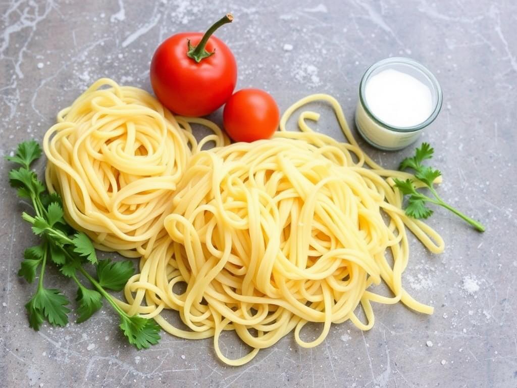 Pasta Capellini. Ingredients for Cooking Pasta Capellini