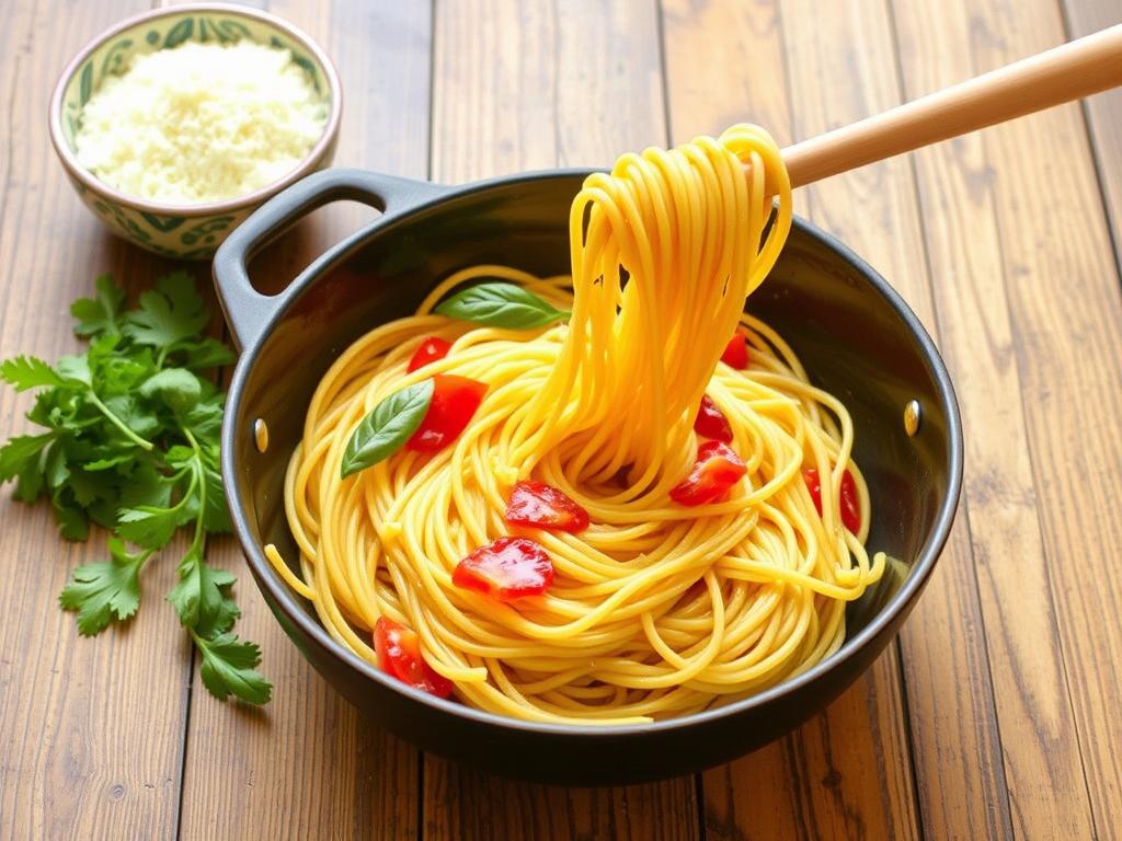 Pasta Spaghetti. Gathering Ingredients: What You Need to Cook Pasta Spaghetti
