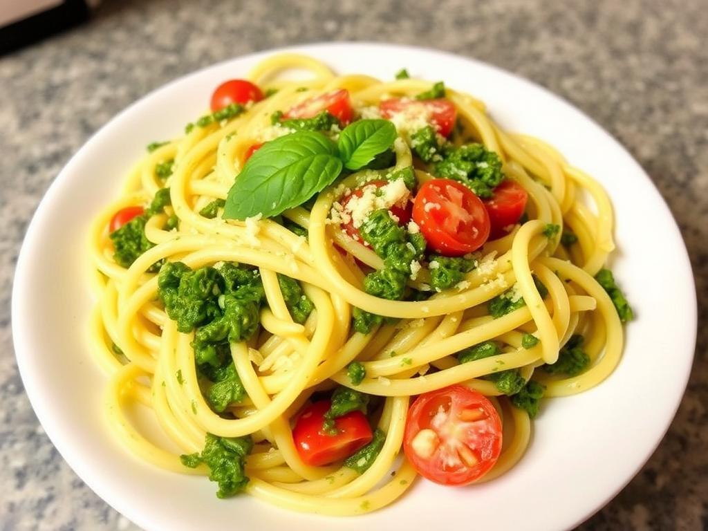 Pasta Linguini. 1. Classic Linguini with Pesto Alla Genovese