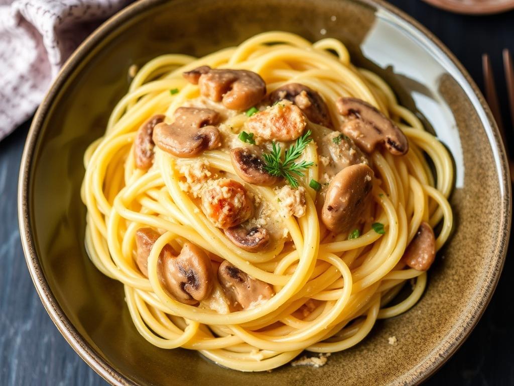 Pasta Filini. 2. Creamy Mushroom Filini Pasta