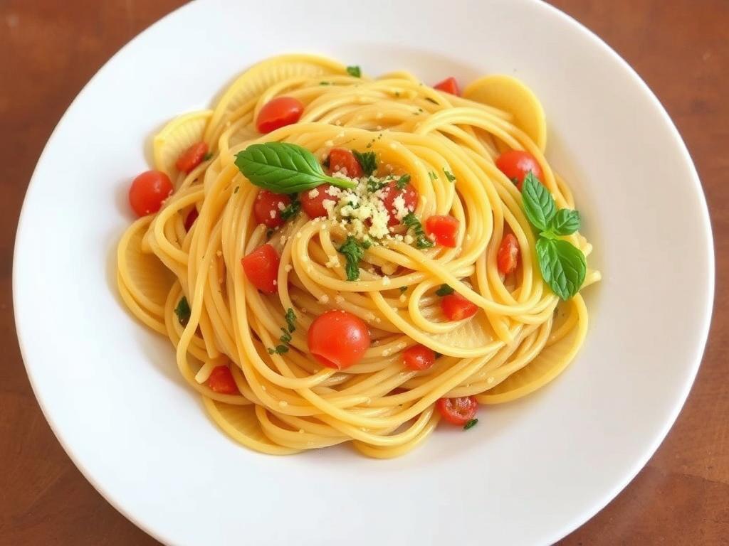 Pasta Spaghetti. Vegetables and Extras