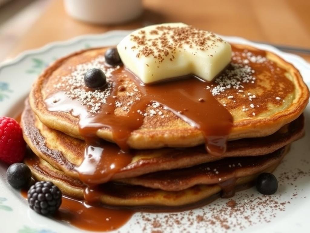 Pancakes with cocoa. Where Pancakes with cocoa first appeared in everyday kitchens