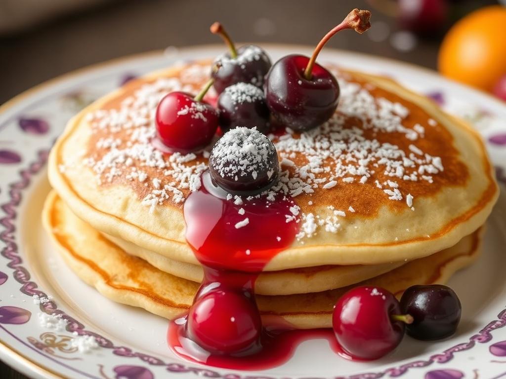 Pancakes with cherries. History of Pancakes with cherries