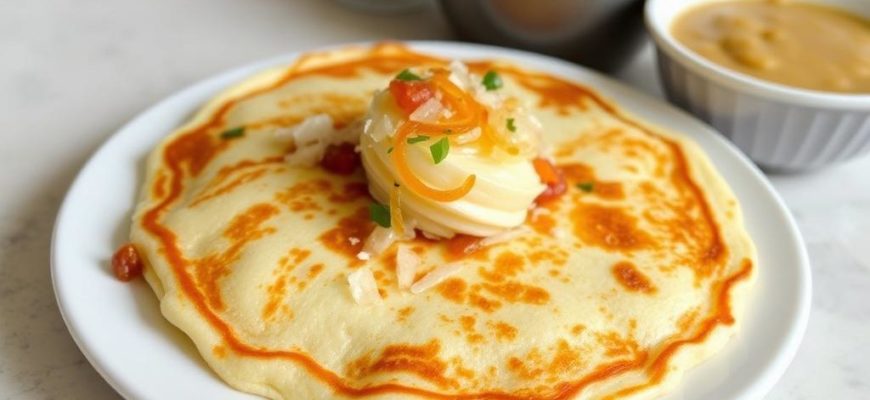 Golden Bites: Pancakes Sizzled with Sweet Fried Onions