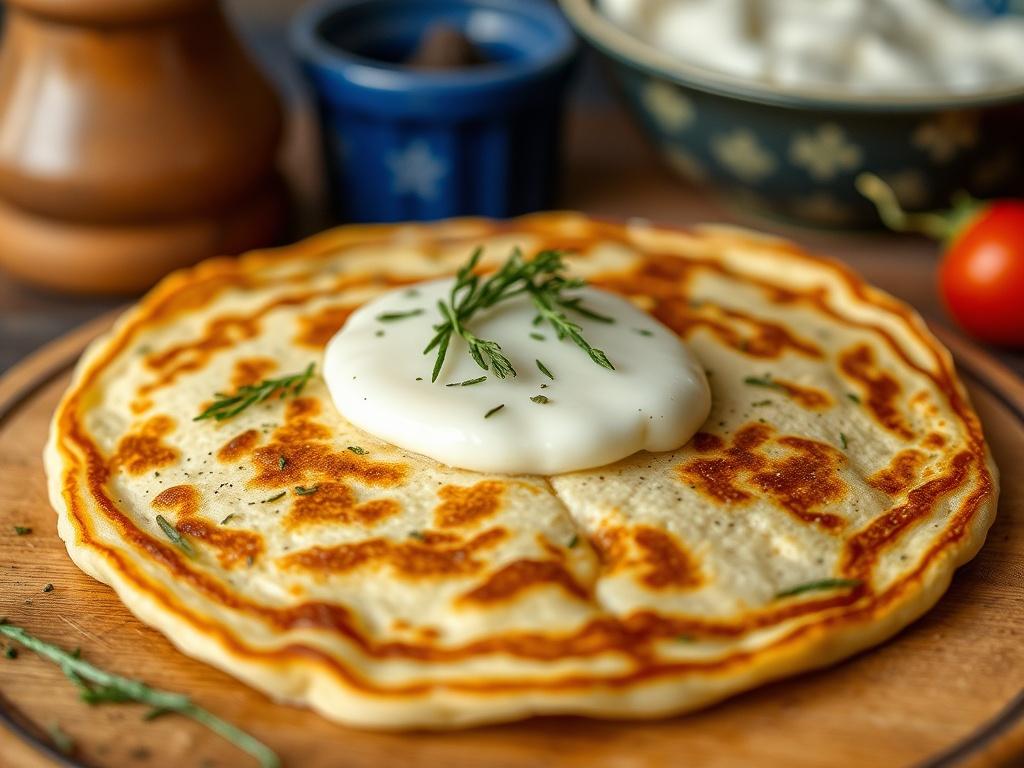 Pancakes with cheese and herbs. Popularity in different countries Pancakes with cheese and herbs