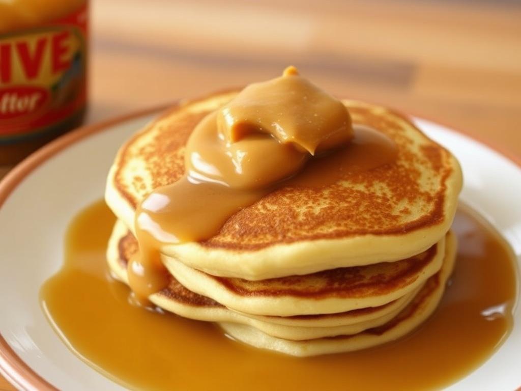 Pancakes with peanut butter. History Pancakes with peanut butter