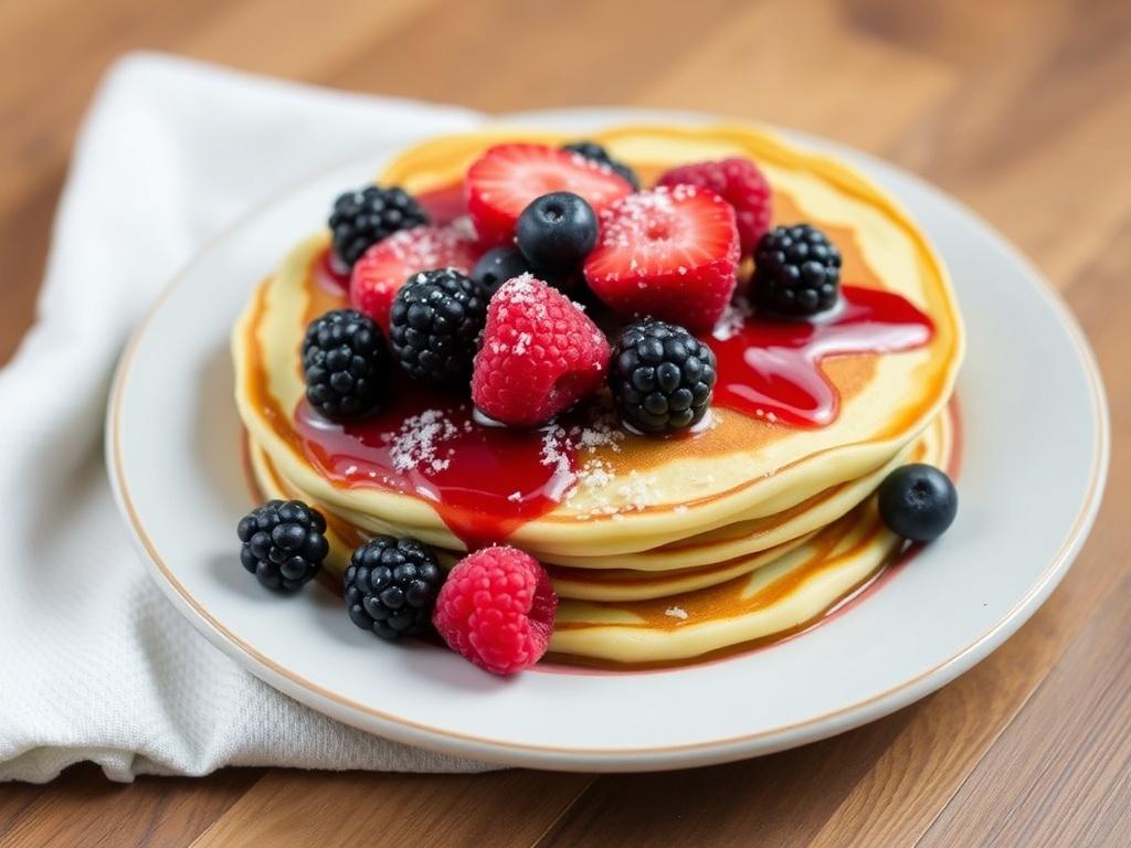Pancakes with berries. Where it first appeared Pancakes with berries