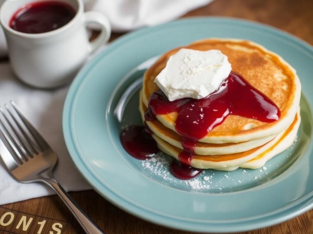 Pancakes with jam. Where it first appeared Pancakes with jam