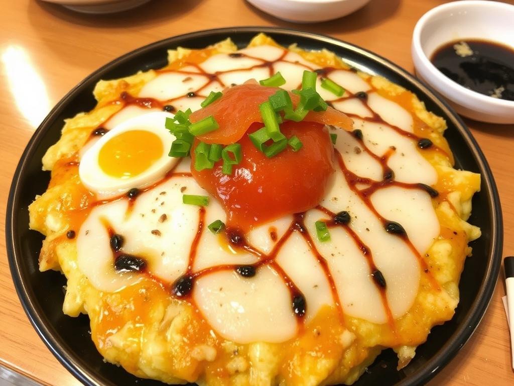 Okonomiyaki Japanese pancakes . What to eat with Okonomiyaki Japanese pancakes to complete the meal Okonomiyaki Japanese pancakes . What to eat with Okonomiyaki Japanese pancakes to complete the meal