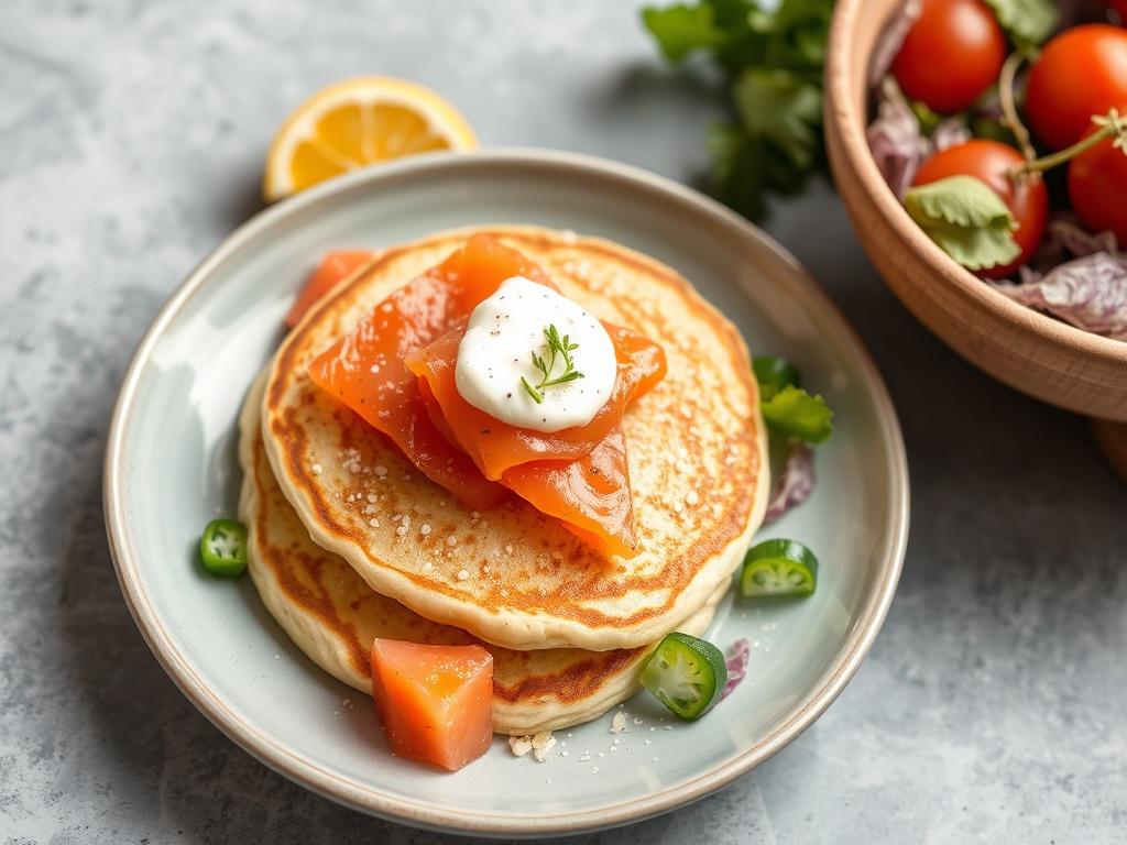 Pancakes with salmon and salad. Nutritional value Pancakes with salmon and salad