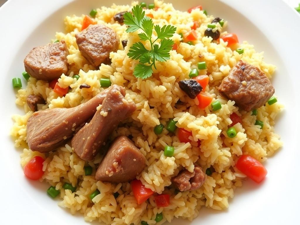Pilaf with lamb. Country of origin Pilaf with lamb