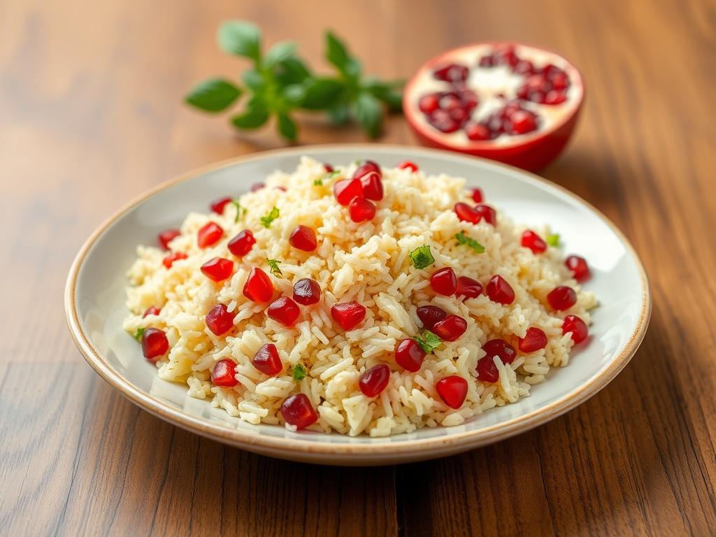 Pilaf with pomegranate. Country of origin Pilaf with pomegranate