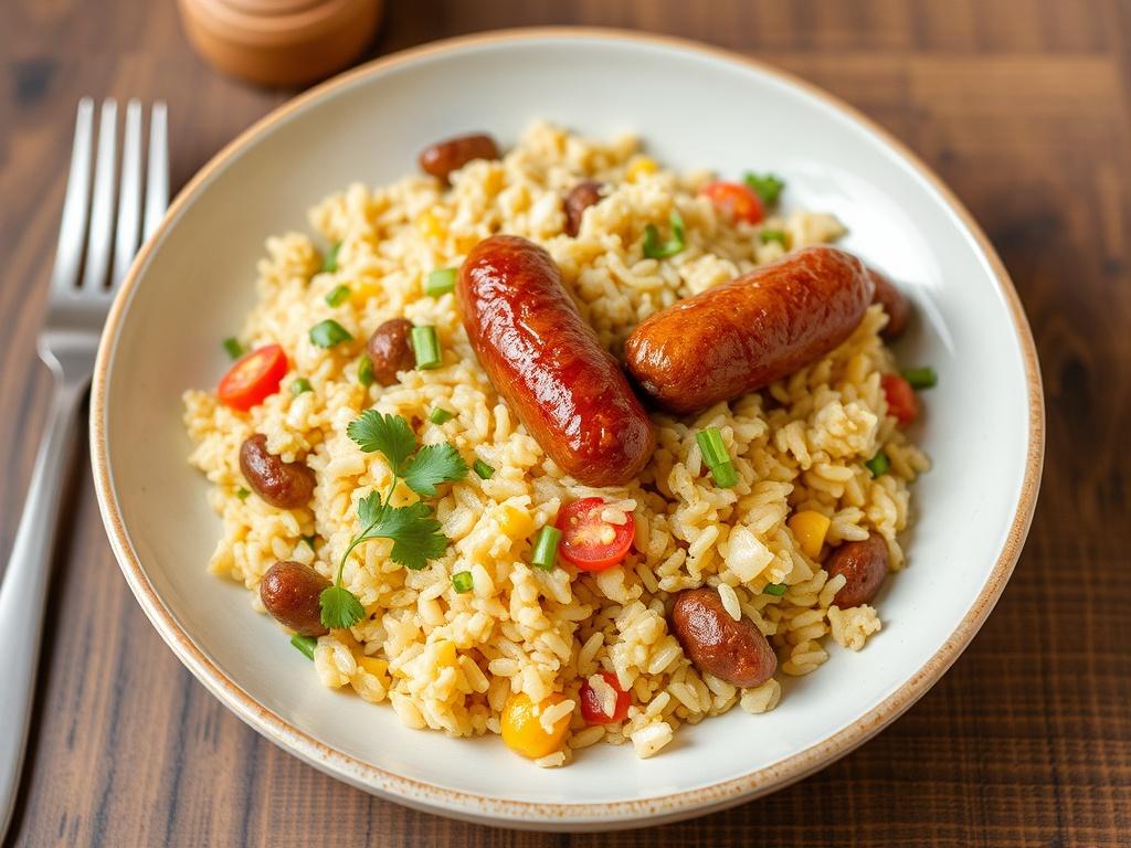Pilaf with sausage. Popularity in different countries Pilaf with sausage Pilaf with sausage. Popularity in different countries Pilaf with sausage