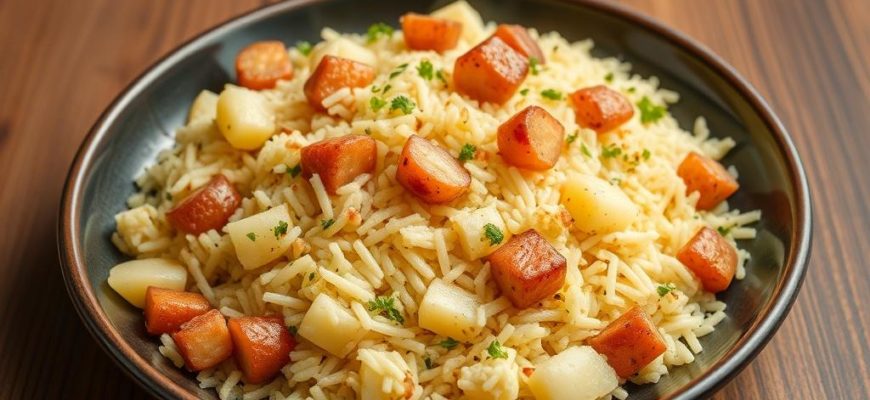 Pilaf with potatoes that warms the kitchen and calms the soul
