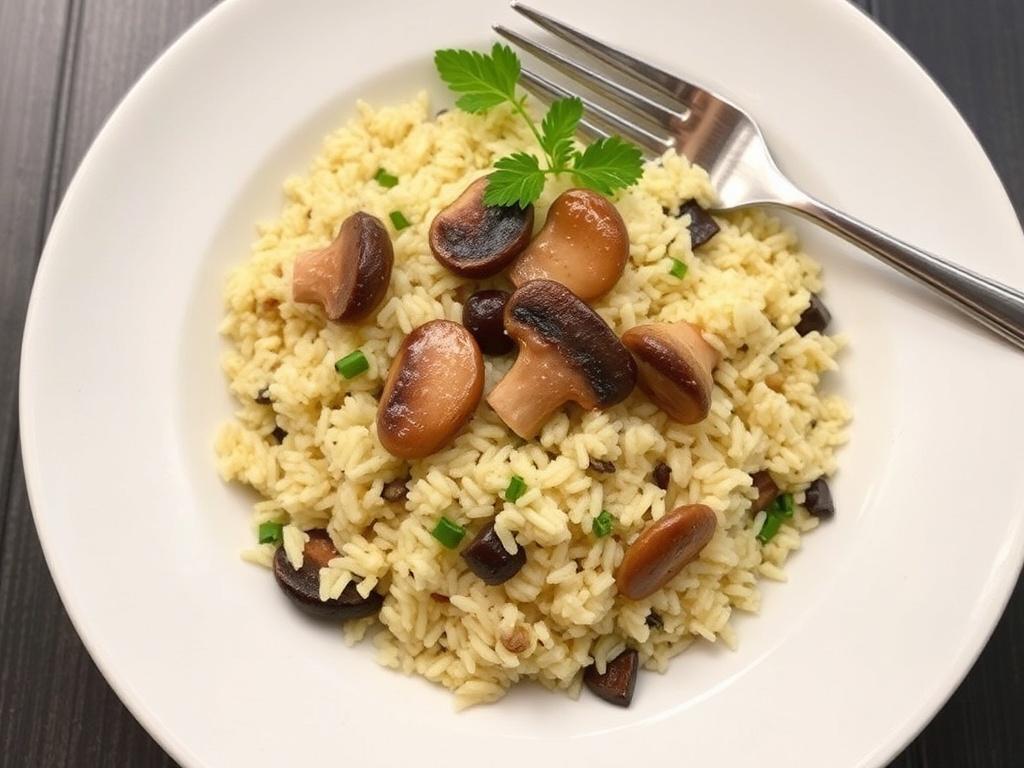 Pilaf with oyster mushrooms. Country of origin Pilaf with oyster mushrooms Pilaf with oyster mushrooms. Country of origin Pilaf with oyster mushrooms